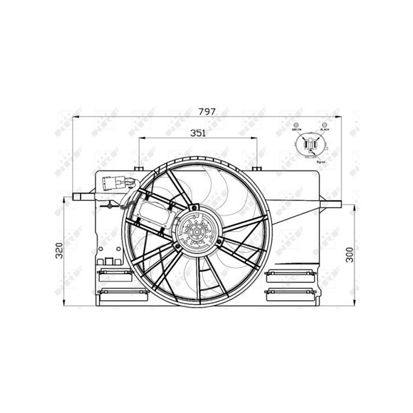 Fläkt, kylare 12V Nrf 47412 NRF