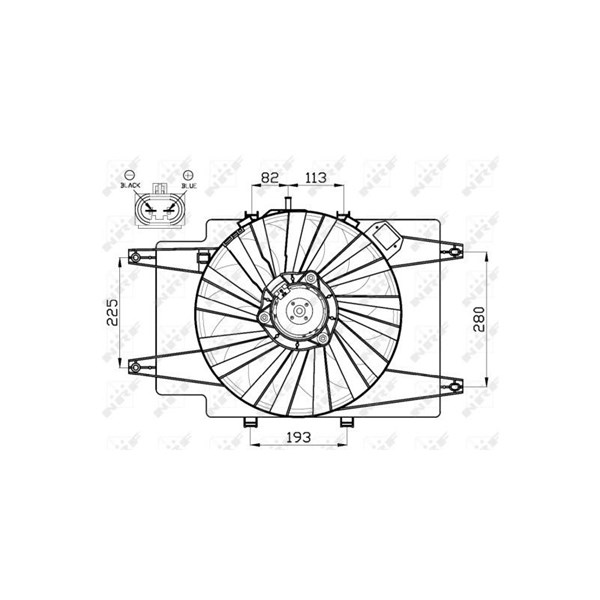 Fläkt, kylare 12V Nrf 47513 NRF