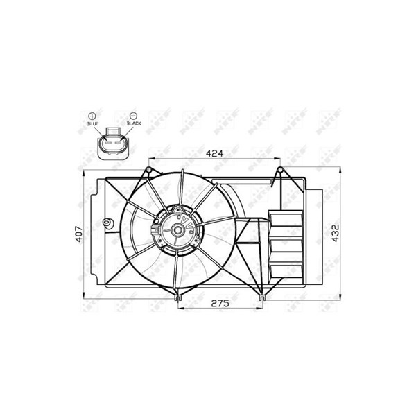 Fläkt, kylare 12V Nrf 47525 NRF
