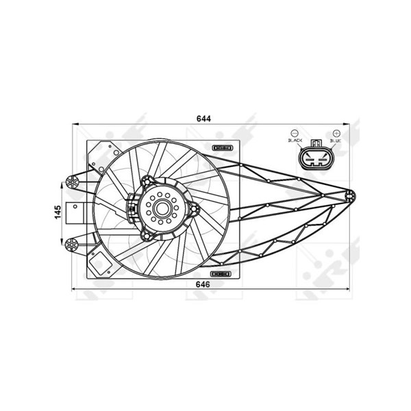 Fläkt, kylare 12V Nrf 47541 NRF