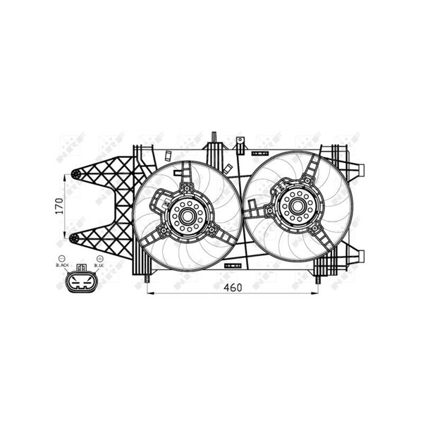 Fläkt, kylare 12V Nrf 47542 NRF