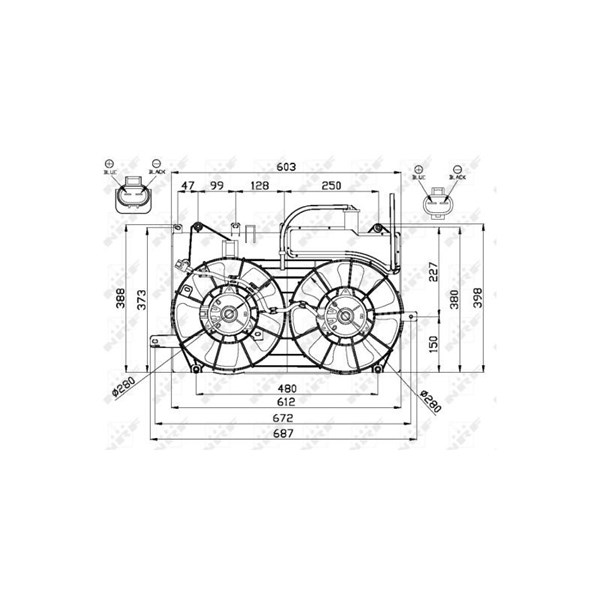 Fläkt, kylare 12V Nrf 47673 NRF