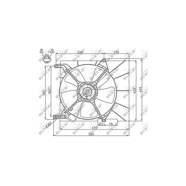Fläkt, kylare 12V Nrf 47751 NRF
