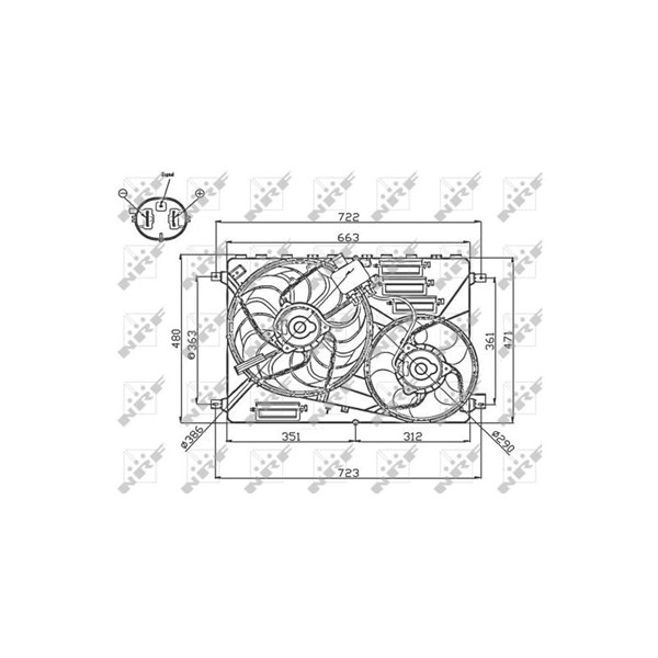 Fläkt, kylare 12V Nrf 47756 NRF