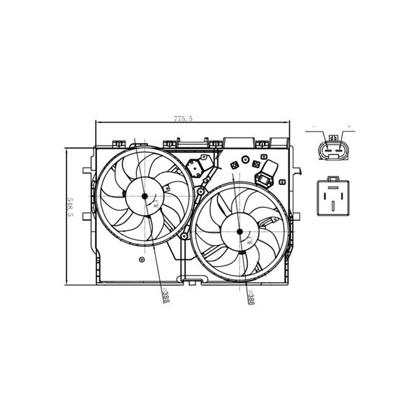 Fläkt, kylare 12V, Fram Nrf 47866 NRF