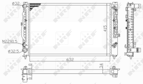 Kylare, motorkylning Nrf 59101 NRF