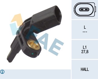 ABS-givare, Sensor, hjulvarvtal, framaxel vänster, Bakaxel vänste FAE ABS-givare, Sensor, hjulvarvtal, framaxel vänster, Bakaxel vänste FAE