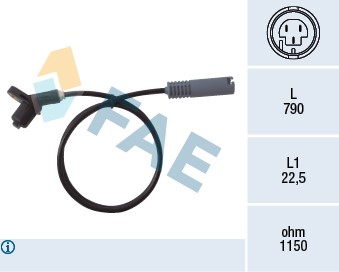 ABS-givare, Sensor, hjulvarvtal, Bakaxel Fae 78017 FAE