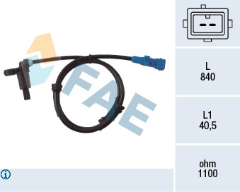 ABS-givare, Sensor, hjulvarvtal, Bakaxel Fae 78022 FAE