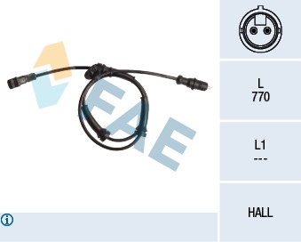 ABS-givare, Sensor, hjulvarvtal, Framaxel Fae 78026 FAE