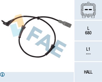 ABS-givare, Sensor, hjulvarvtal, Framaxel Fae 78036 FAE