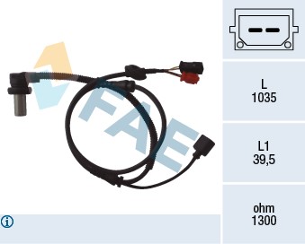 ABS-givare, Sensor, hjulvarvtal, Framaxel Fae 78059 FAE
