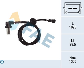 ABS-givare, Sensor, hjulvarvtal, Fram, höger eller vänster Fae 78 FAE