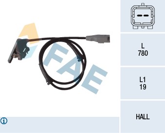 ABS-givare, Sensor, hjulvarvtal, Bakaxel Fae 78080 FAE
