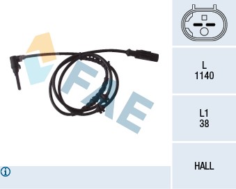 ABS-givare, Sensor, hjulvarvtal, Fram, höger eller vänster Fae 78 FAE
