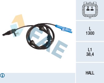 ABS-givare, Sensor, hjulvarvtal, Framaxel Fae 78089 FAE