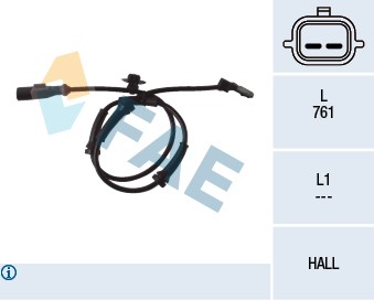 ABS-givare, Sensor, hjulvarvtal, Framaxel Fae 78096 FAE