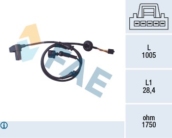 ABS-givare, Sensor, hjulvarvtal, Framaxel Fae 78097 FAE