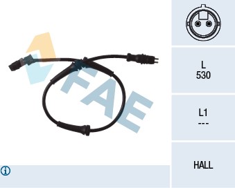 ABS-givare, Sensor, hjulvarvtal, Framaxel Fae 78099 FAE