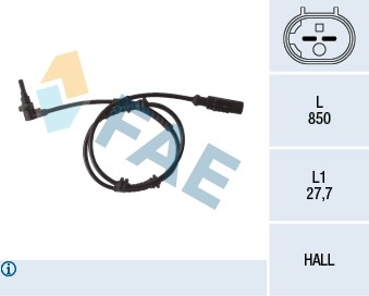 ABS-givare, Sensor, hjulvarvtal, Framaxel Fae 78112 FAE