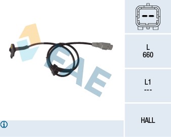 ABS-givare, Sensor, hjulvarvtal, Framaxel Fae 78117 FAE