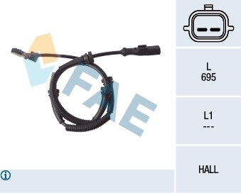 ABS-givare, Sensor, hjulvarvtal, Framaxel Fae 78124 FAE