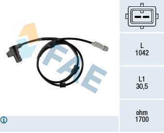 ABS-givare, Sensor, hjulvarvtal, Framaxel Fae 78347 FAE