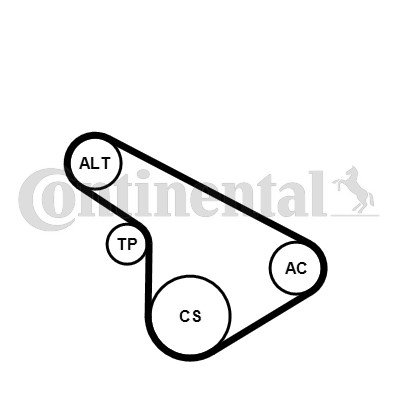 Drivremsats 100A Contitech 5PK1212K1 CONTITECH