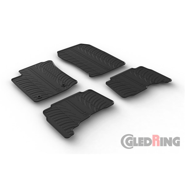 Gummimatta kupé Toyota Landcruiser Automatic 2013-, Fram och bak, GledRing