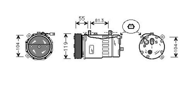 Kompressor, klimatanläggning 12V Diederichs DCK1026 DIEDERICHS