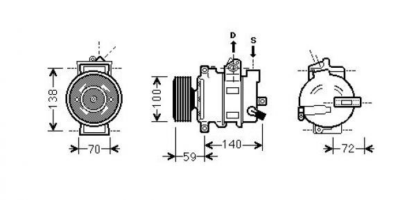 Kompressor, klimatanläggning 12V Diederichs DCK1072 DIEDERICHS
