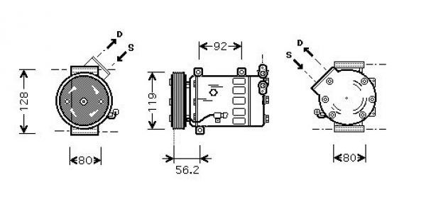 Kompressor, klimatanläggning 12V Diederichs DCK1161 DIEDERICHS