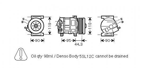 Kompressor, klimatanläggning 12V Diederichs DCK1217 DIEDERICHS