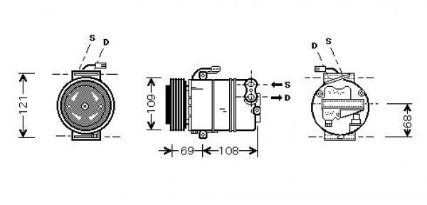 Kompressor, klimatanläggning 12V Diederichs DCK1399 DIEDERICHS