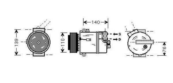 Kompressor, klimatanläggning 12V Diederichs DCK1416 DIEDERICHS