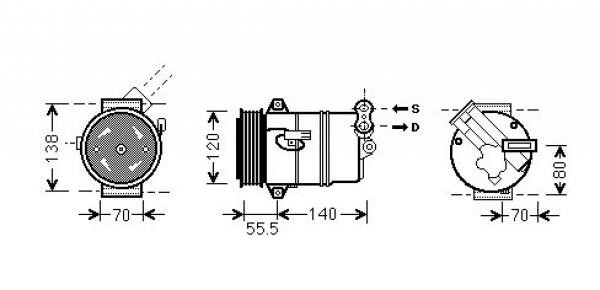 Kompressor, klimatanläggning 12V Diederichs DCK1427 DIEDERICHS