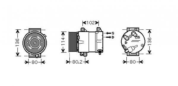Kompressor, klimatanläggning 12V Diederichs DCK1488 DIEDERICHS