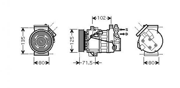 Kompressor, klimatanläggning 12V Diederichs DCK1494 DIEDERICHS