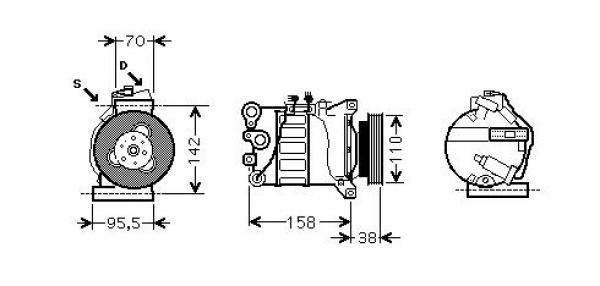Kompressor, klimatanläggning 12V Diederichs DCK1595 DIEDERICHS