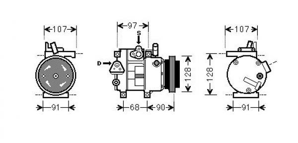 Kompressor, klimatanläggning 12V Diederichs DCK1638 DIEDERICHS