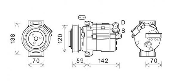 Kompressor, klimatanläggning 12V Diederichs DCK1690 DIEDERICHS