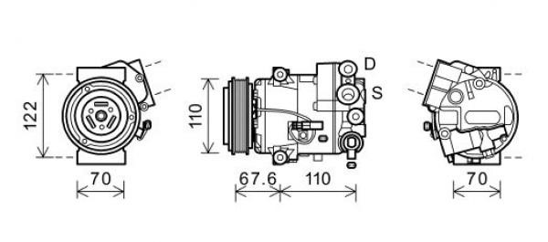 Kompressor, klimatanläggning 12V Diederichs DCK1695 DIEDERICHS