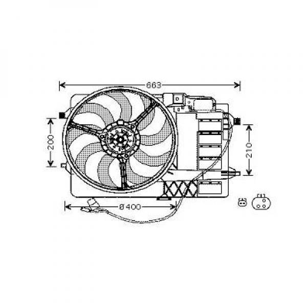 Fläkt, kylare 12V Diederichs Diederichs climate DCL1041 DIEDERICHS