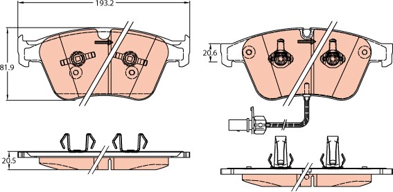 Bromsbeläggsats, Framaxel Trw GDB2177 TRW