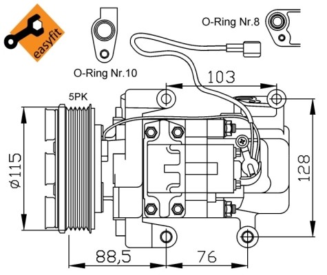Kompressor, klimatanläggning Nrf 32681 NRF