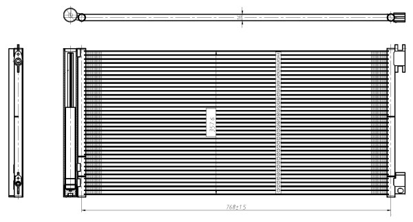 Kondensor, klimatanläggning, Fram, Bak Nrf 350429 NRF