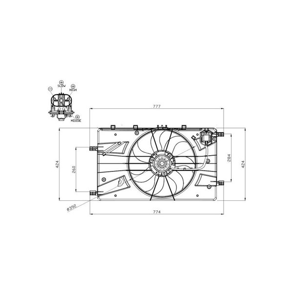 Fläkt, kylare 12V Nrf 47878 NRF
