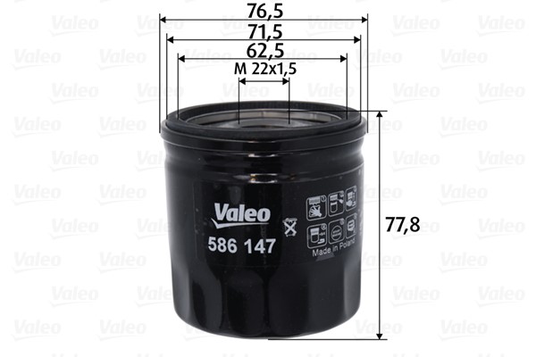 Oljefilter Valeo 586147 VALEO
