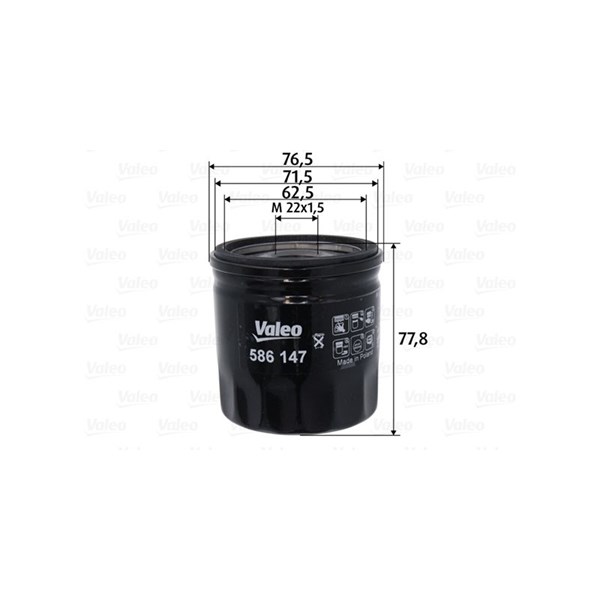 Oljefilter Valeo 586147 VALEO