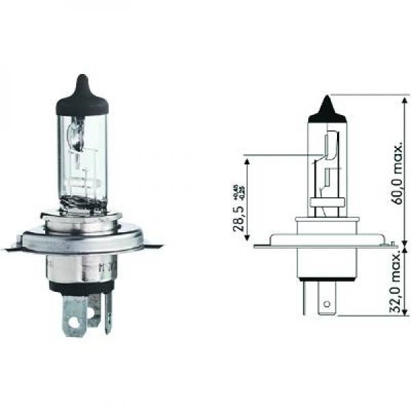 Halogenlampa  DIEDERICHS Long Life H4 P43t Diederichs LID10010 DIEDERICHS